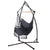 Gardeon Outdoor Hammock Chair with Steel Stand Tassel Hanging Rope Hammock Grey