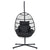 Gardeon Egg Swing Chair Hammock Stand Outdoor Furniture Hanging Wicker Seat Grey