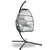 Gardeon Outdoor Furniture Egg Hammock Hanging Swing Chair Stand Pod Wicker Grey