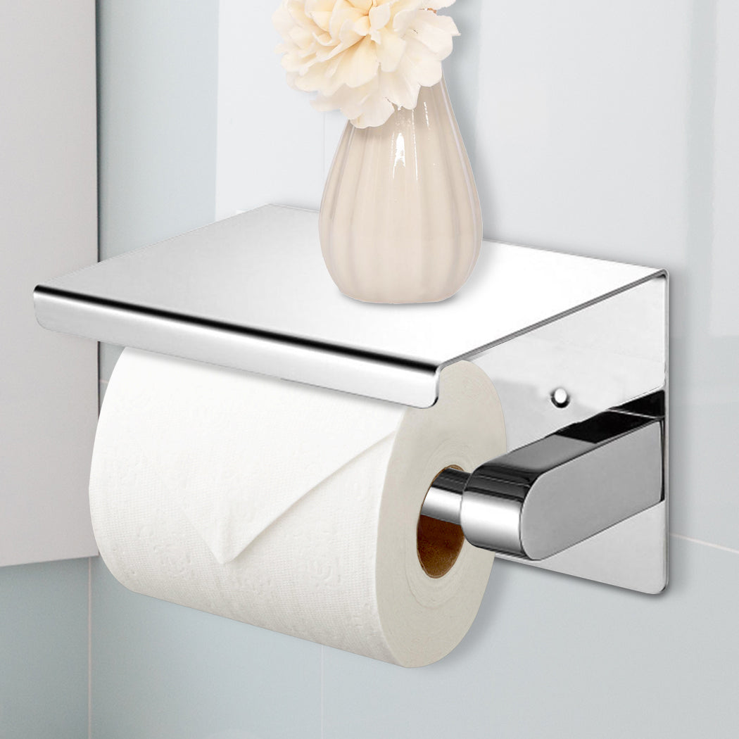 304 Stainless Steel Toilet Paper Roll Holder Tissue Bath Accessory Storage Hooks