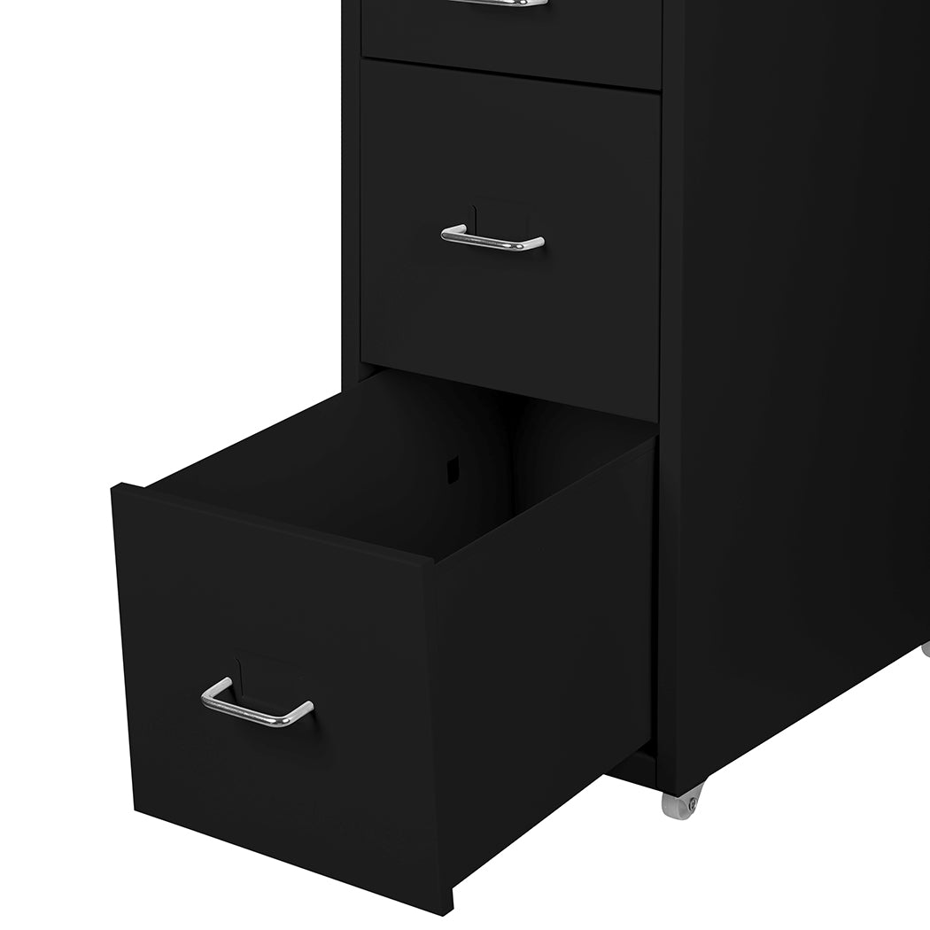 4 Tiers Steel Orgainer Metal File Cabinet With Drawers Office Furniture Black