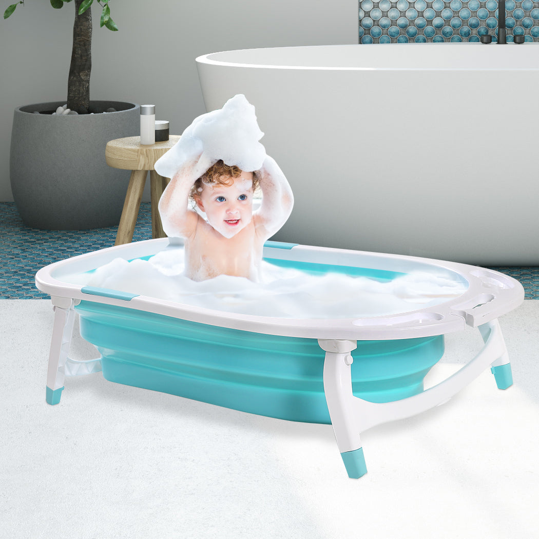 Baby Bath Tub Infant Toddlers Foldable Bathtub Folding Safety Bathing Shower GN