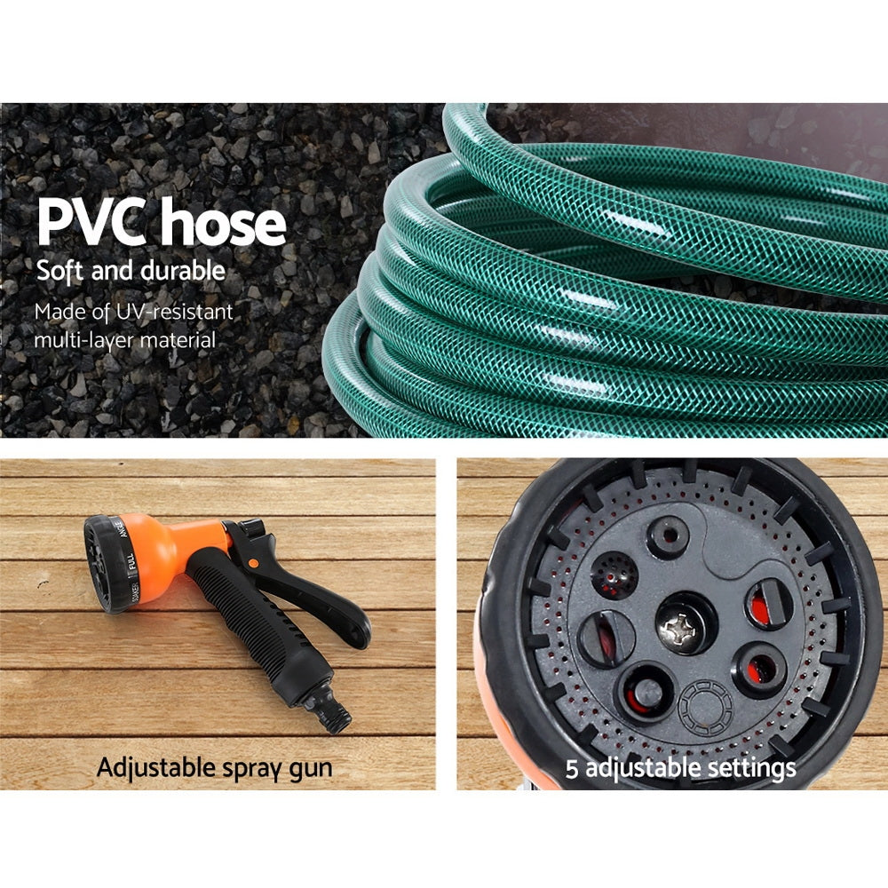 Greenfingers Retractable Hose Reel 20M Garden Water Spray Gun Auto Rewind