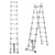 2.5M+2.5M Telescopic Aluminium Multipurpose Ladder Extension Alloy Extendable Step