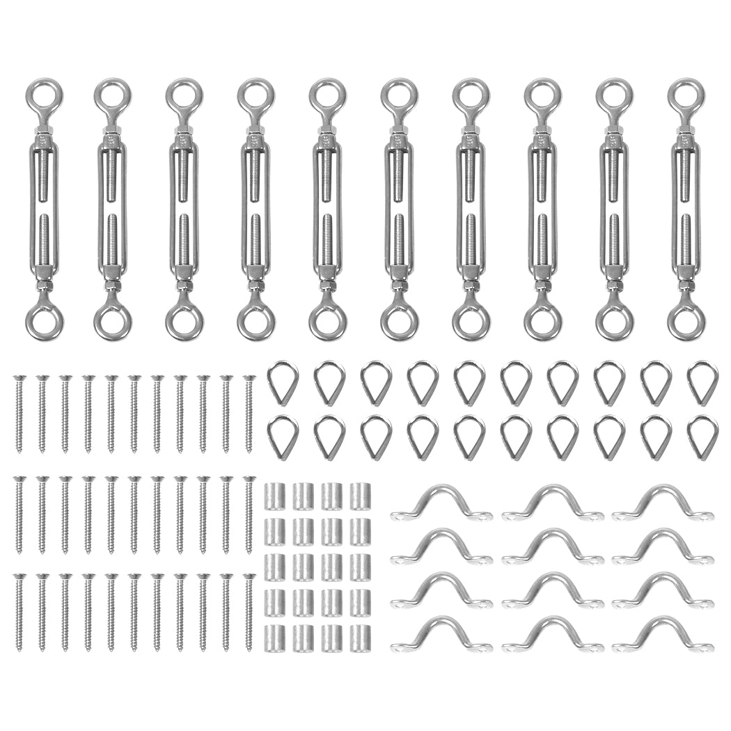 Traderight  Wire Rope DIY Balustrade Kit 10 Set Stainless Steel Grade316 Eye/Eye