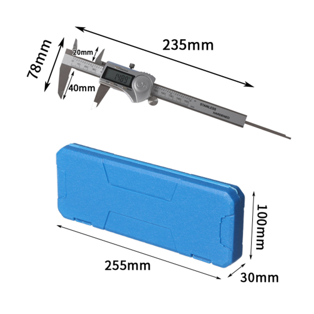 Vernier Caliper Digital Stainless Steel Industrial LCD IP54 Waterproof 150MM