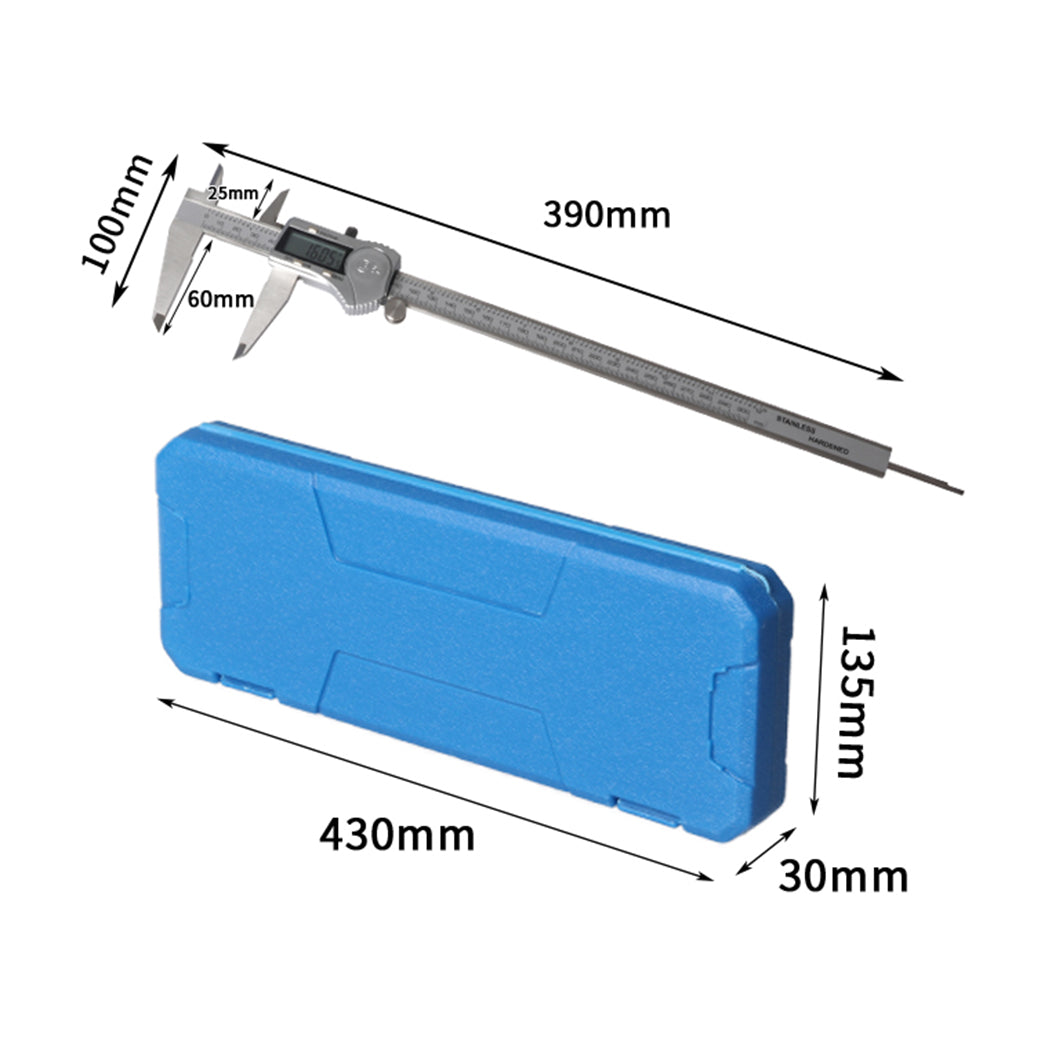 Vernier Caliper Digital Stainless Steel Industrial LCD IP54 Waterproof 300MM