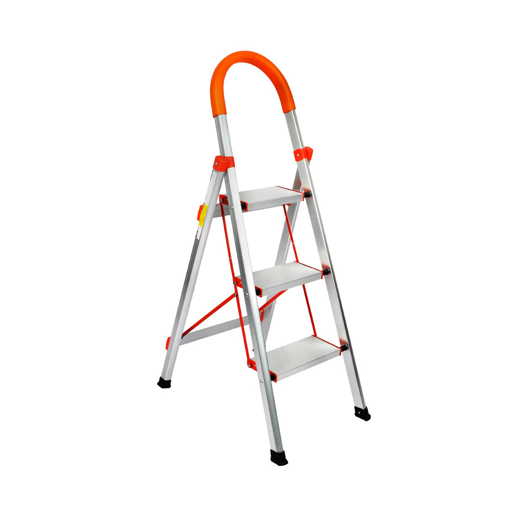 3 Step Ladder Multi-Purpose Folding Aluminium Lightweight Non Slip Platform