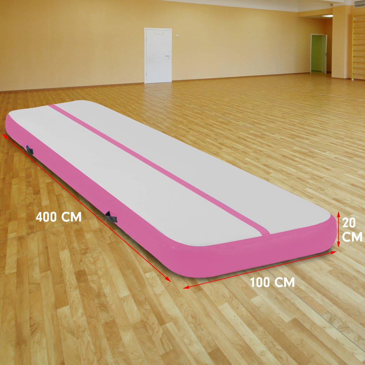 4m x 1m Air Track Inflatable Gymnastics Tumbling Mat - Pink