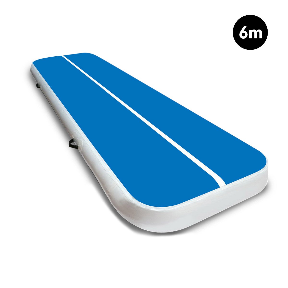 6m x 1m Air Track Inflatable Tumbling Gymnastics Mat - Blue White