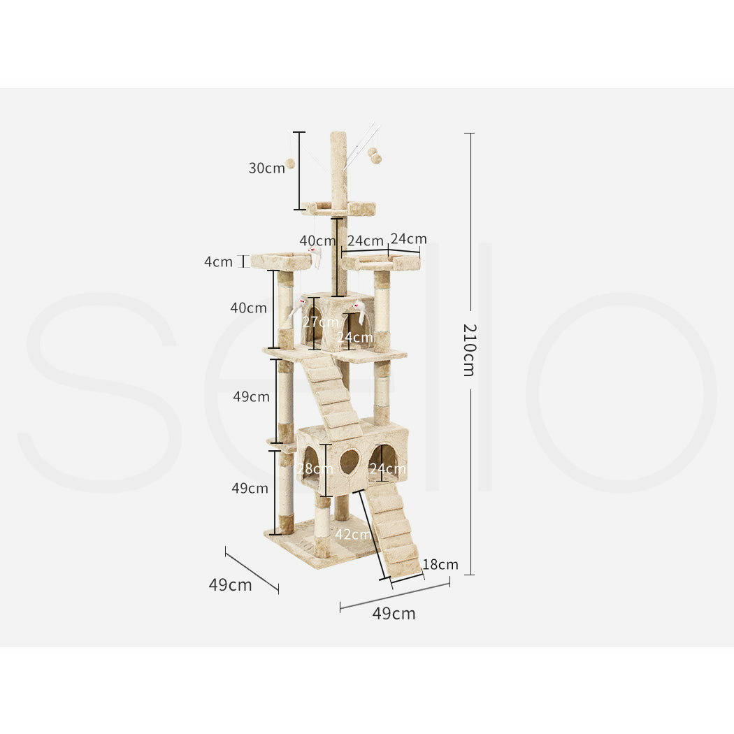 PaWz 2.1M Cat Scratching Post Tree Gym House Condo Furniture Scratcher Tower