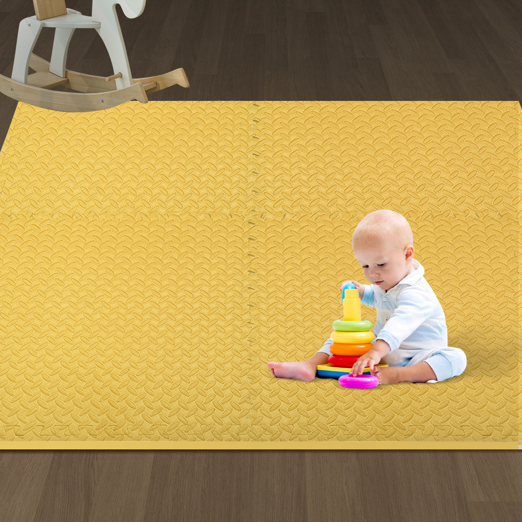 Bopeep Kids Play Mat Floor Baby Crawling Mats Foldable Waterproof Carpet Yellow