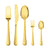 Stainless Steel Cutlery Set Travel Knife Fork Spoon Glossy Gold Tableware 30PCS