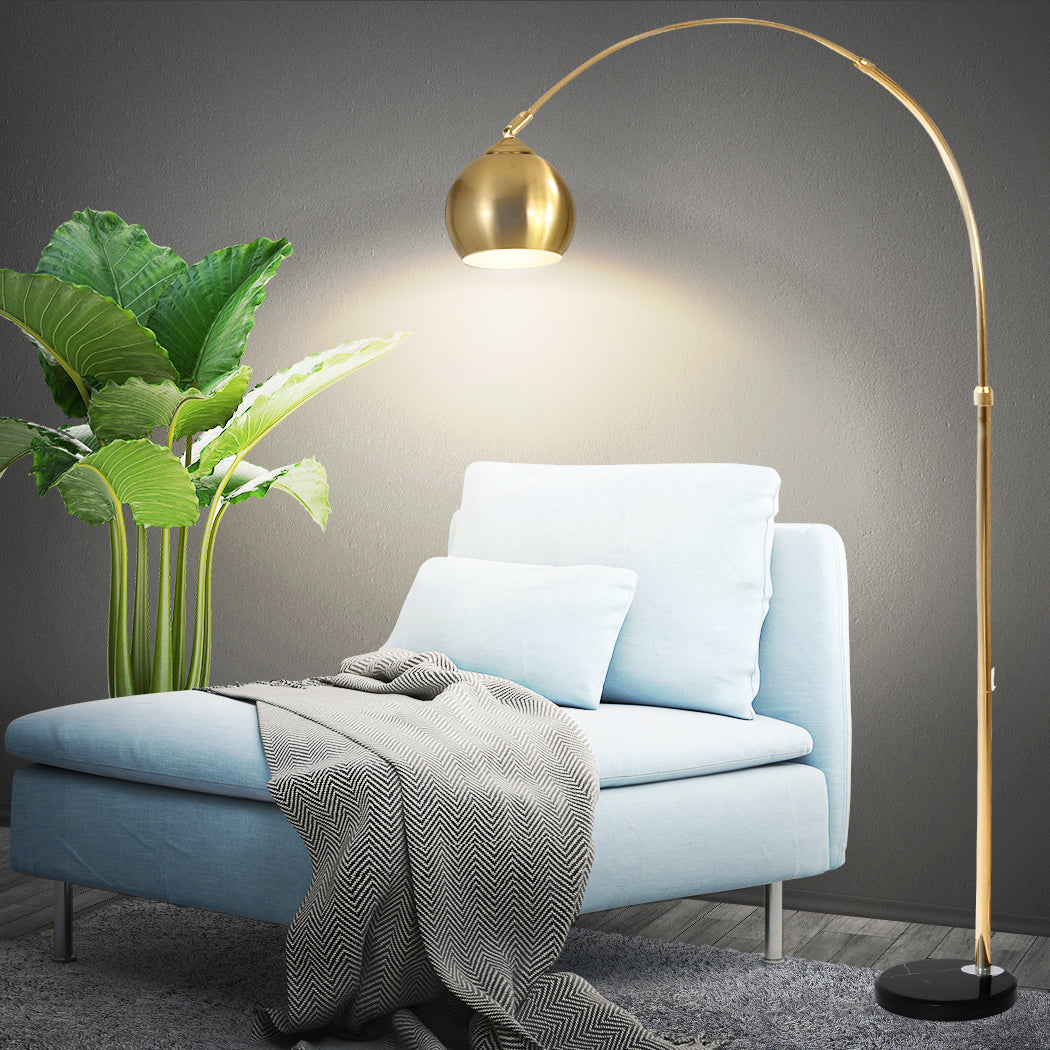 Modern LED Floor Lamp Stand Reading Light Height Adjustable Indoor Marble Base