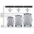 Wanderlite 3pc Luggage Sets Trolley Travel Suitcases TSA Hard Case Silver