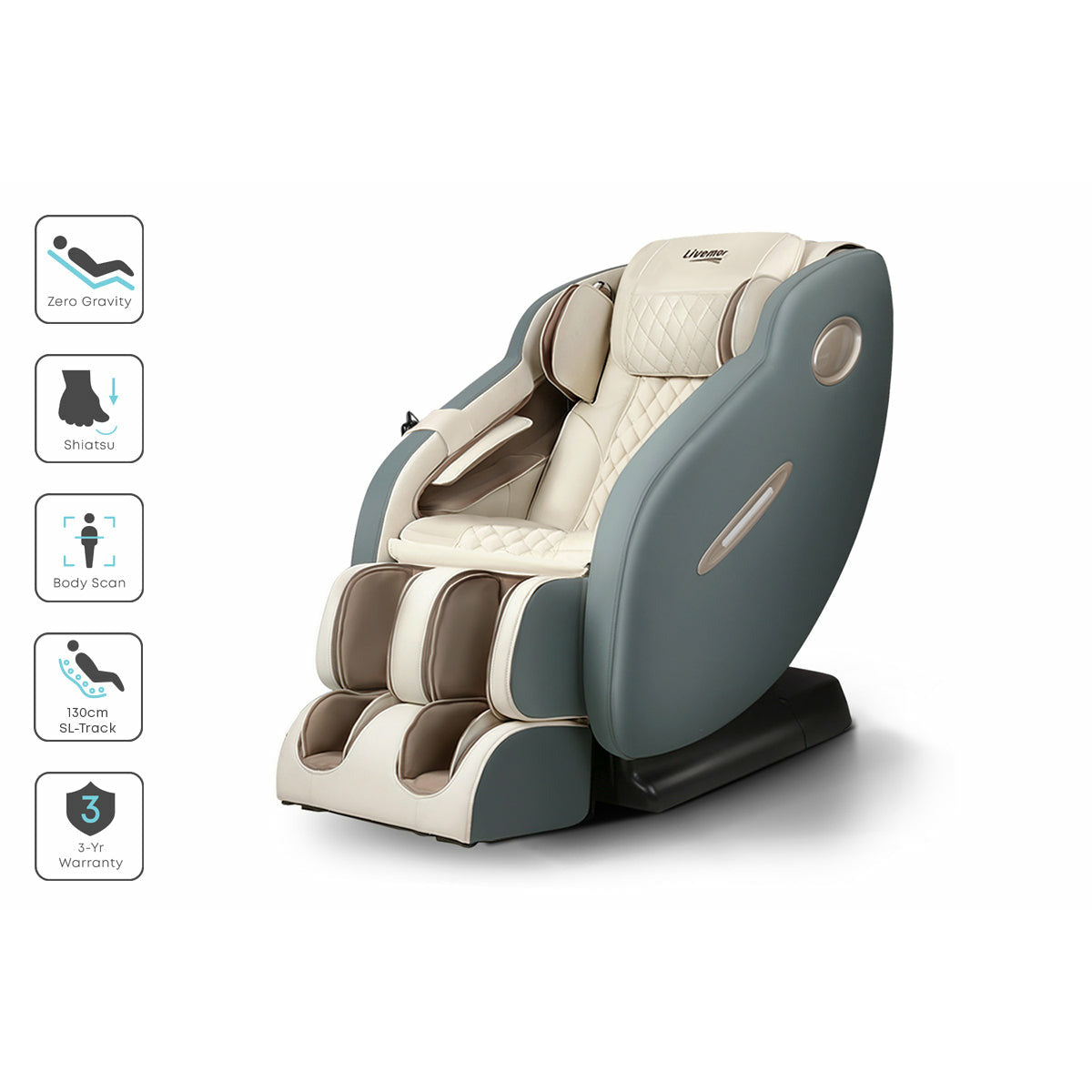 Livemor Electric Massage Chair Recliner SL Track Shiatsu Heat Back Massager