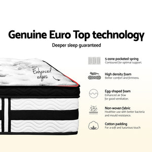 Giselle Bedding Algarve Euro Top Pocket Spring Mattress 34cm Thick Single