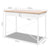 Artiss Metal Desk with Drawer - White with Wooden Top