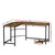 Artiss Corner Computer Desk L-Shaped Student Home Office Study Table Brown