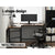 Artiss Corner Computer Desk L-Shaped Student Home Office Study Table Brown