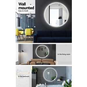 Embellir LED Wall Mirror Bathroom Mirrors With Light 90CM Decor Round Decorative