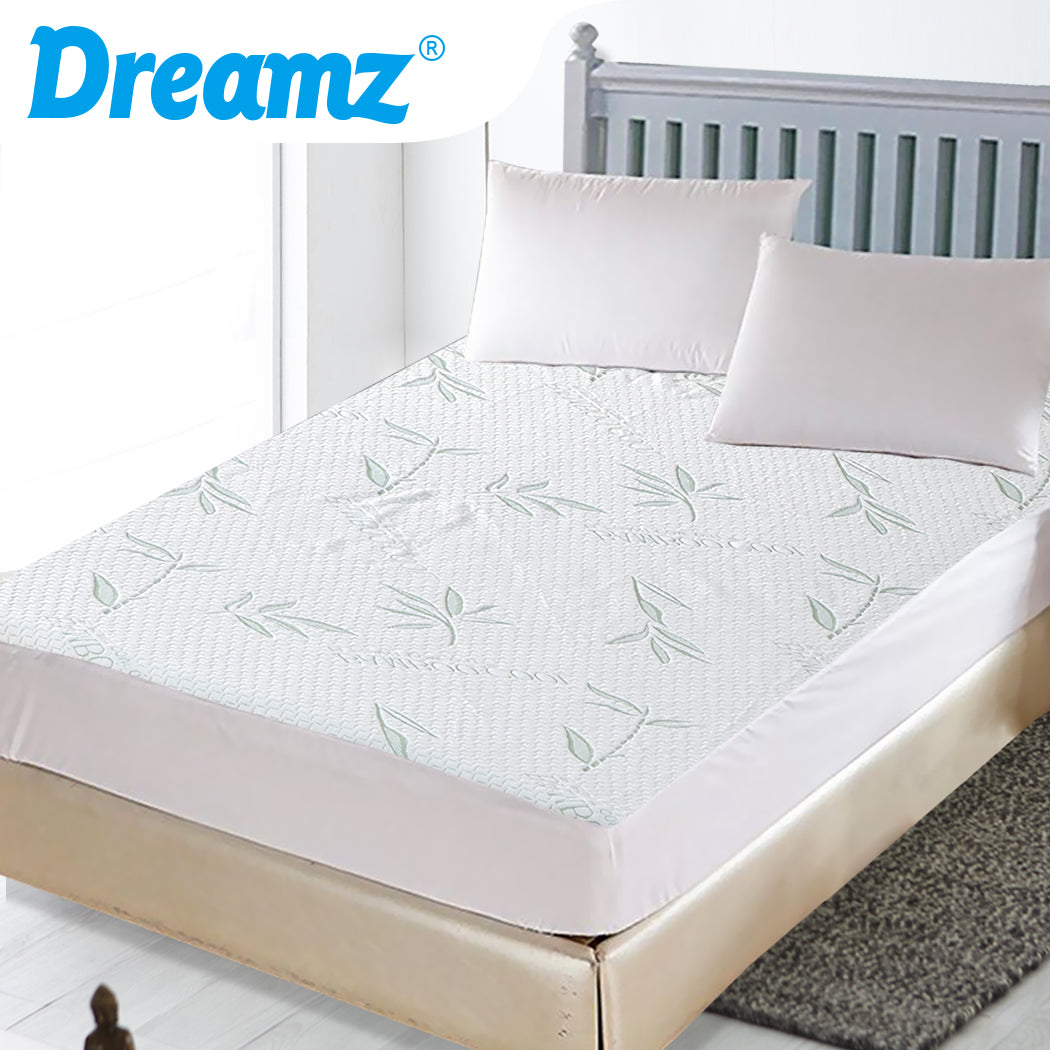 DreamZ Fitted Waterproof Breathable Bamboo Mattress Protector Super King Size