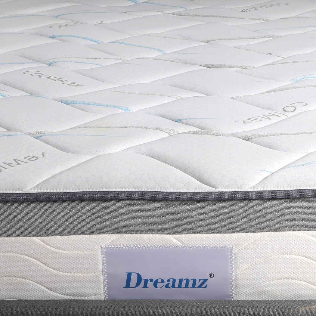 Dreamz Mattress Queen Size Bed Top Pocket Spring Medium Firm Premium Foam 25CM