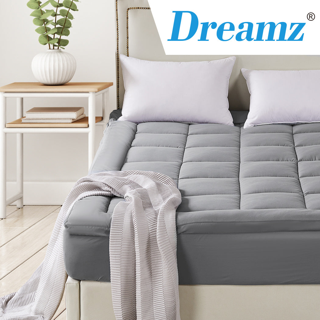 Dreamz Mattress Topper Bamboo Fibre Luxury Pillowtop Mat Protector Cover Queen