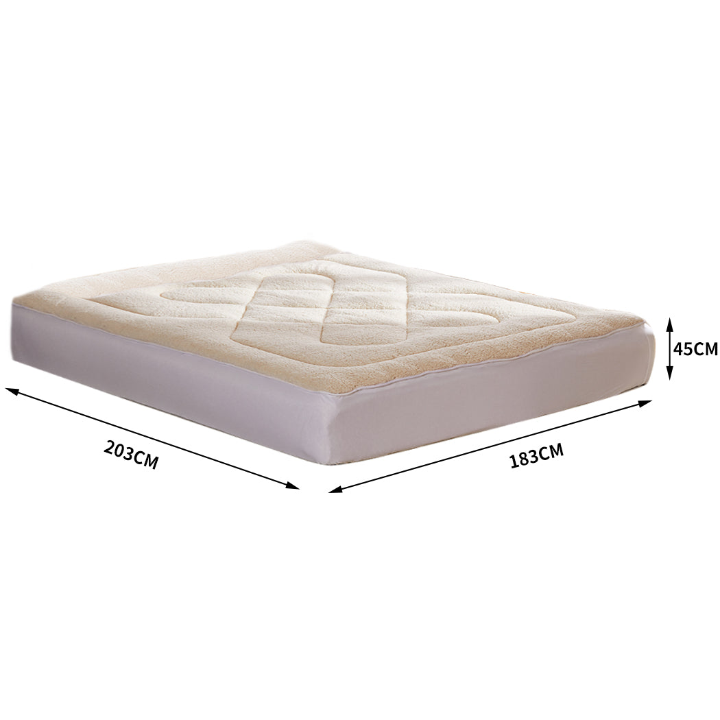 Dreamz Mattress Topper 100% Wool Underlay Reversible Mat Pad Protector King