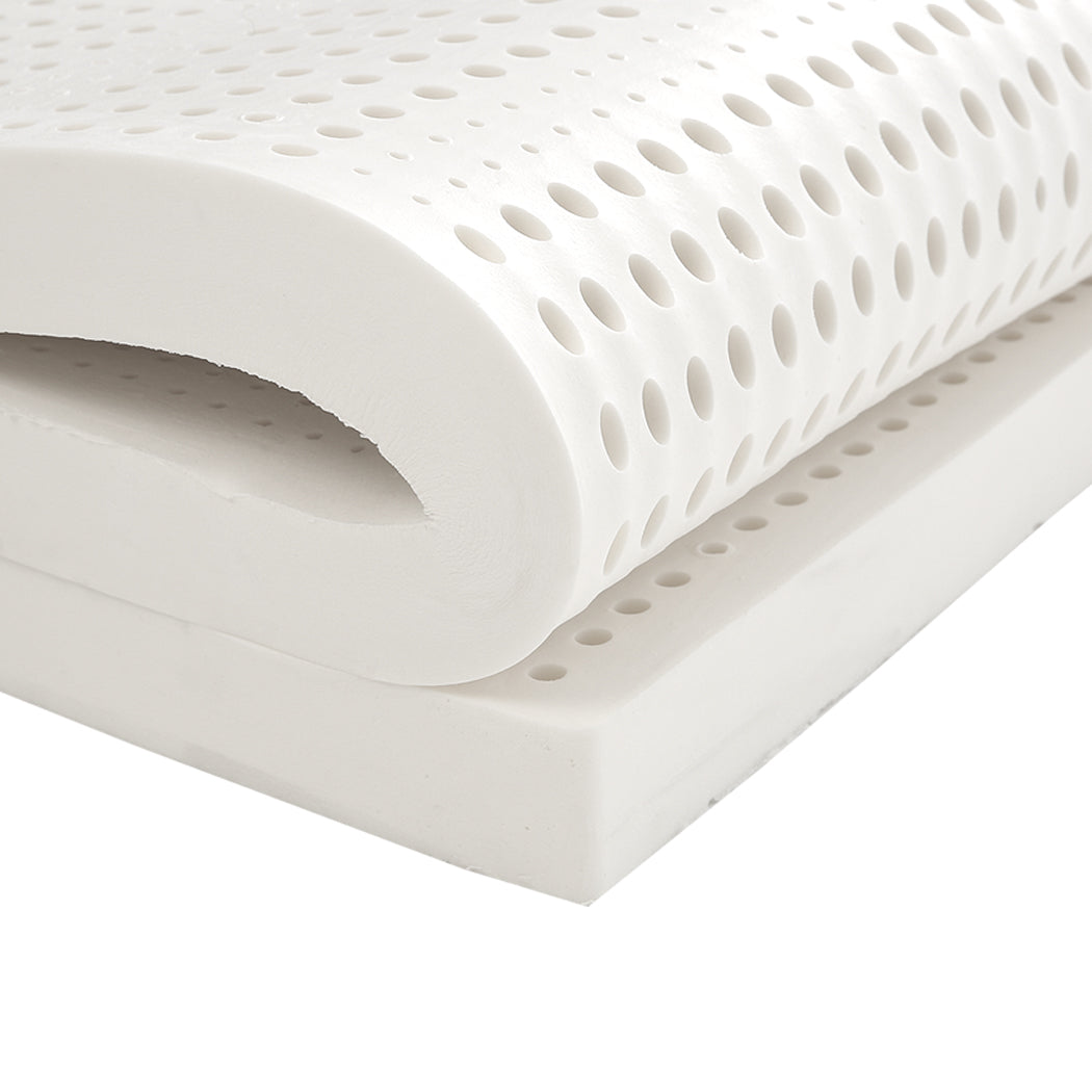 Dreamz Latex Mattress Topper Double Natural 7 Zone Bedding Removable Cover 5cm