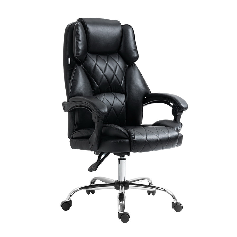 Artiss Executive Office Chair Leather Gaming Computer Desk Chairs Recliner Black