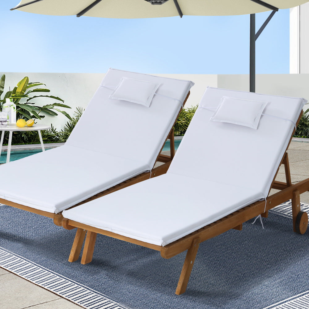 Gardeon Sun Lounger Wicker Lounge Day Bed Wheel Patio Outdoor Setting Furniture