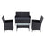 Gardeon Outdoor Furniture Lounge Setting Wicker Patio Dining Set w/Storage Cover Black