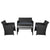 Gardeon Rattan Furniture Outdoor Lounge Setting Wicker Dining Set w/Storage Cover Black