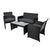 Gardeon Rattan Furniture Outdoor Lounge Setting Wicker Dining Set w/Storage Cover Black