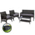 Gardeon Outdoor Furniture Dining Set Outdoor Lounge Setting Rattan Patio Grey