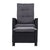 Sun lounge Recliner Chair Wicker Lounger Sofa Day Bed Outdoor Furniture Patio Garden Cushion Ottoman Black Gardeon