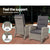 Gardeon Outdoor Patio Furniture Recliner Chairs Table Setting Wicker Lounge 5pc Grey