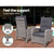 Gardeon Outdoor Patio Furniture Recliner Chairs Table Setting Wicker Lounge 5pc Grey