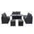 Gardeon Outdoor Furniture Dining Setting Sofa Set Wicker 9 Seater Storage Cover Black