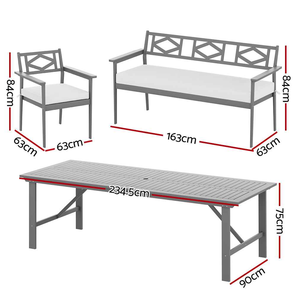 Gardeon 6-seater Outdoor Furniture Dining Chairs Table Patio Garden Acacia Wood