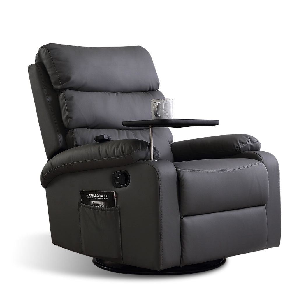 Levede Massage Chair Recliner Chairs Heated Lounge Sofa Armchair 360 Swivel Grey