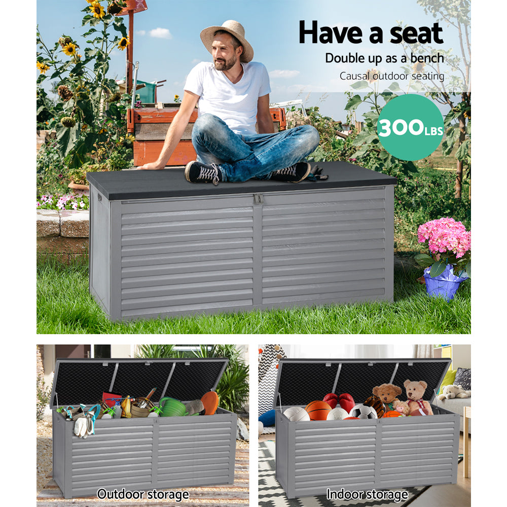 Gardeon Outdoor Storage Box 490L Bench Seat Indoor Garden Toy Tool Sheds Chest