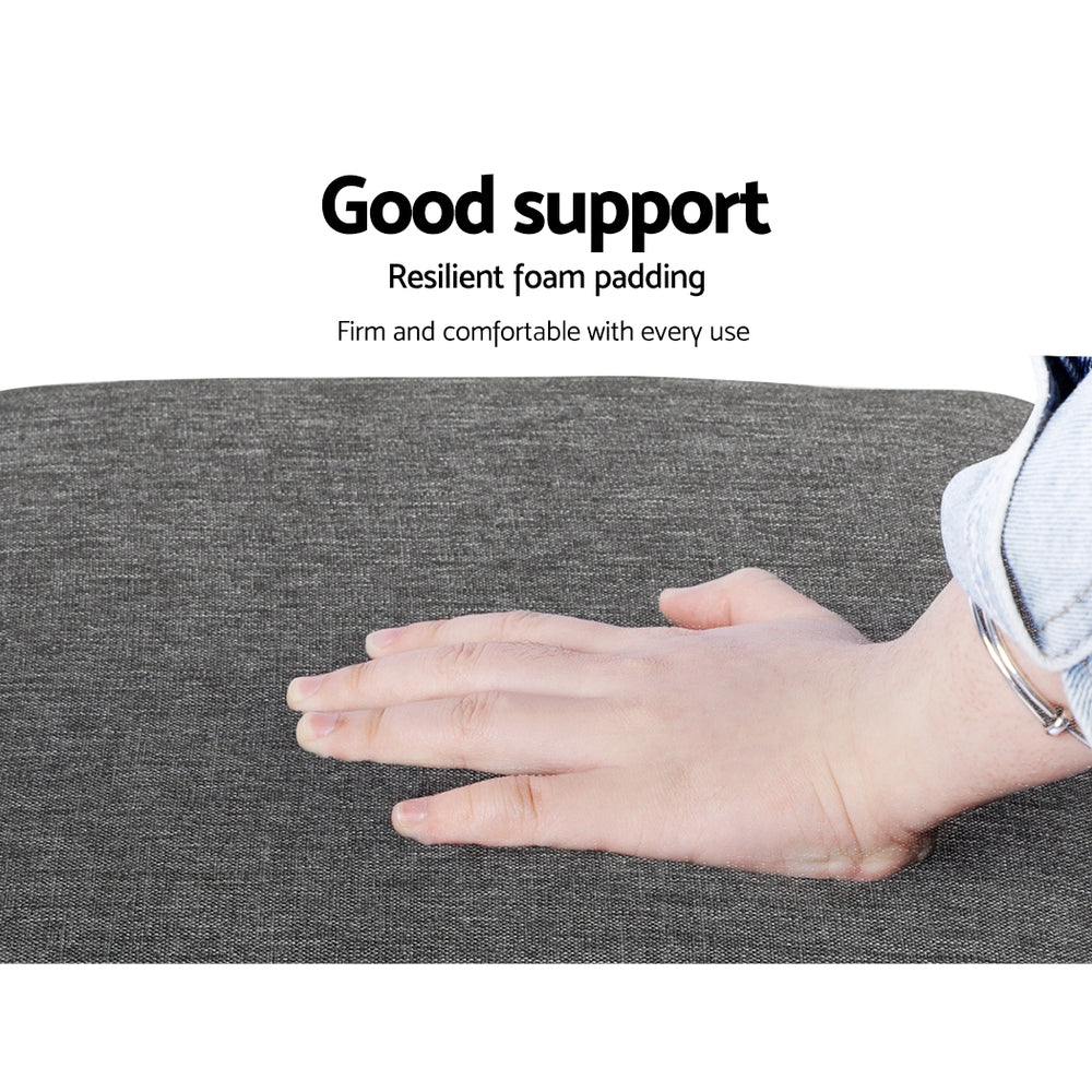 Artiss Arrow Ottoman Foot Stool Fabric Foot Rest Footstool Padded Seat Grey