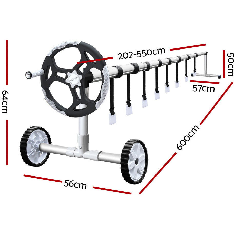 Aquabuddy Solar Swimming Pool Cover Roller 10x4M Blanket Bubble Heater 500Micron