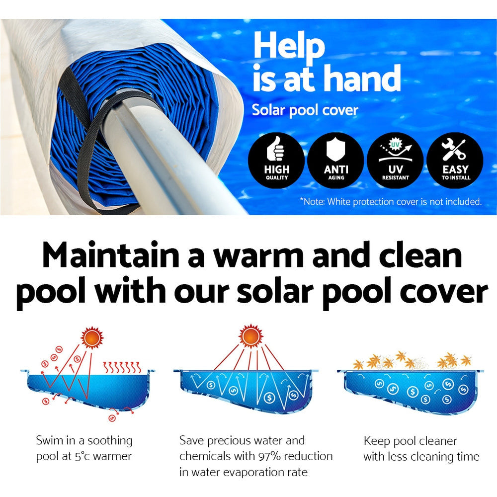 Aquabuddy Pool Cover Roller Blanket Bubble Heater Solar Swimming Covers 8x4.2M