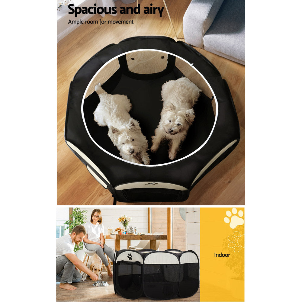 i.Pet Pet Dog Playpen Enclosure Crate 8 Panel Play Pen Tent Bag Fence Puppy XL