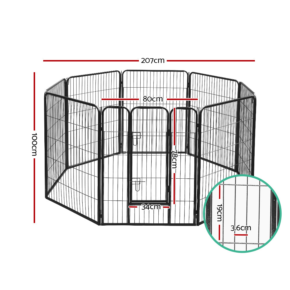 i.Pet 40" Pet Dog Playpen Kennel Puppy Enclosure Fence Cage Play Pen 8 Panel