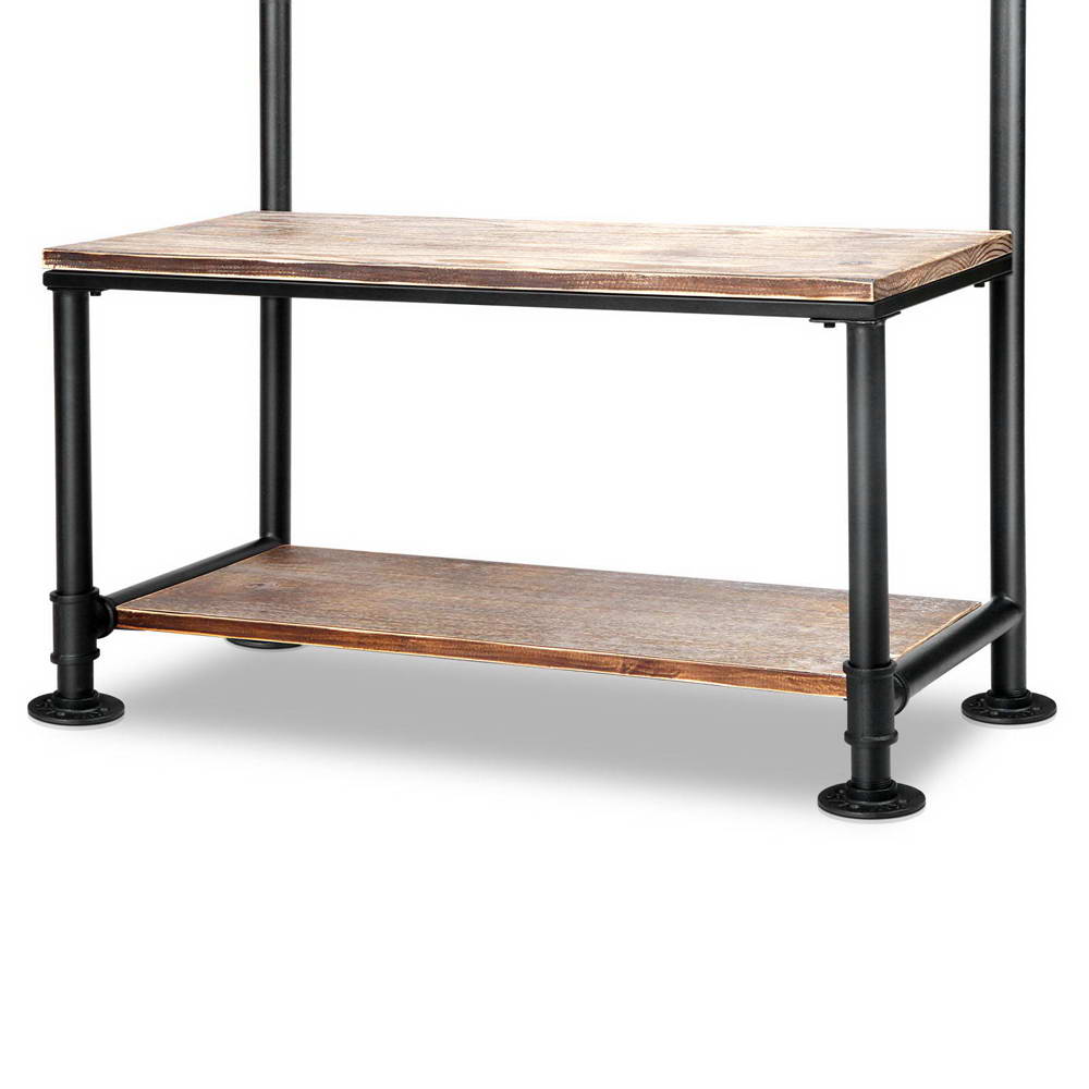 Artiss Clothes Shoe Rack Vintage Coat Stand Entryway Wooden Shelf
