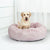 Pet Bed Cat Dog Donut Nest Calming Mat Soft Plush Kennel Pink L
